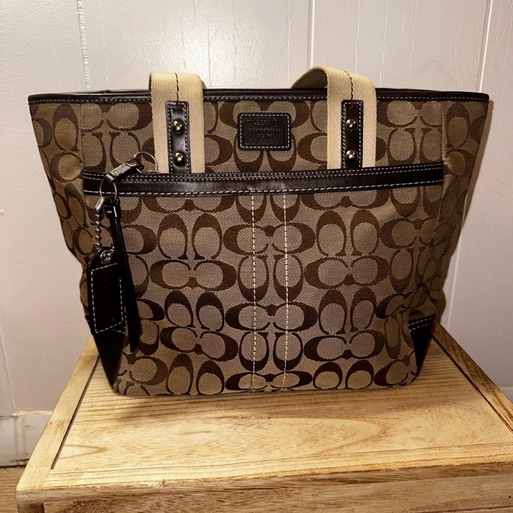 Coach monogram tote handbag